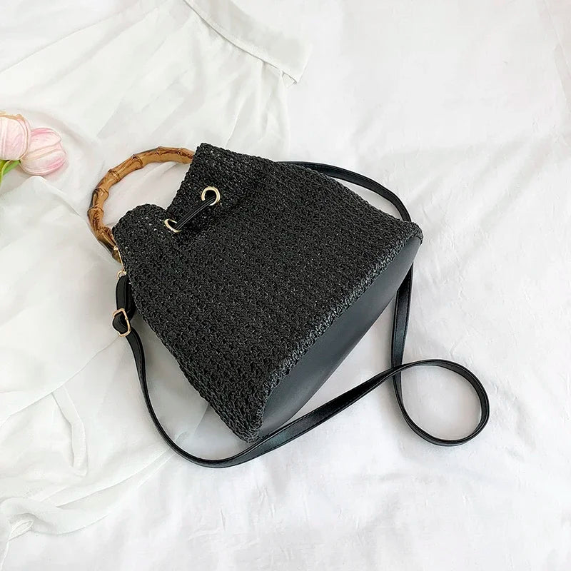 Straw Beach Bucket Bag